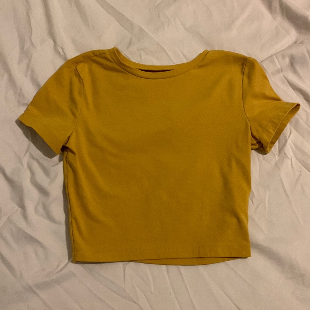 yellow crop top